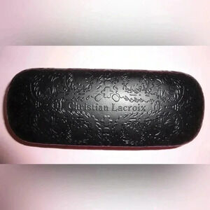 Christian Lacroix Women’s Black Embossed Sunglass Eyeglass Case